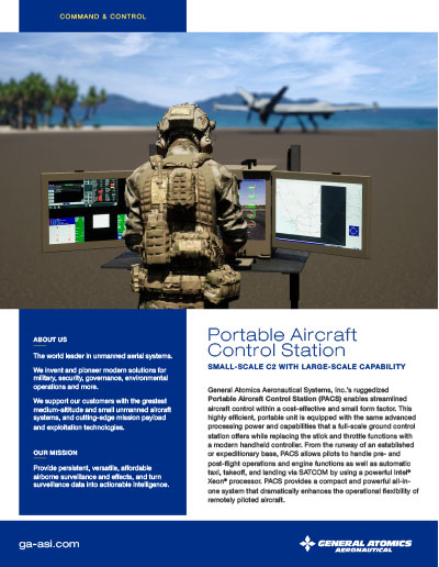 Portable Aircraft Control Station Data Sheet