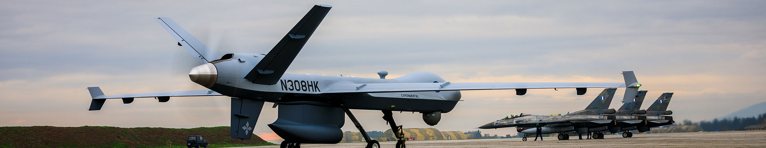 MQ-9 Guardian with Hellenic Air Force F-16 Jets