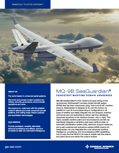 MQ-9B SeaGuardian Data Sheet