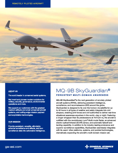 MQ-9B SkyGuardian Data Sheet